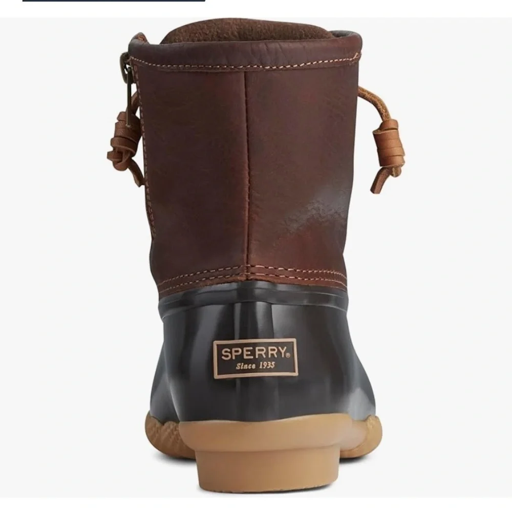 NWT Sperry Women's Saltwater Boots   Tan/Dark Brown